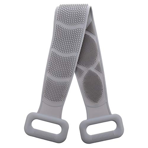 VICASKY Peeling-duschtuch Aus Silikon Langes Badetuch Mit Doppelloch-design Leicht Zu Greifen Verstauen Für Tägliche Hautzellen-entfernung Und Tiefenreinigung Als Badezubehör von VICASKY