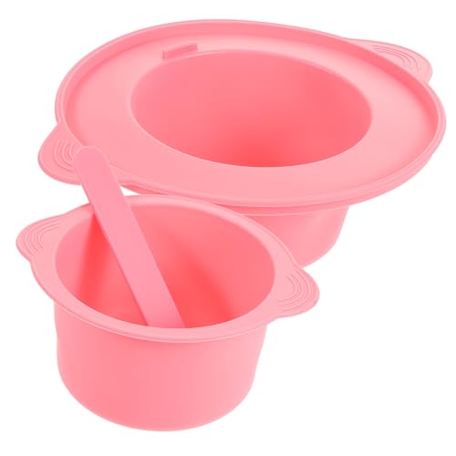 VICASKY Silikon maskenschüssel Hitzebeständiger Wachsschmelztopf mit Rührstab Faltbare Wachsschüssel für DIY Gesichtsmaske und Haarentfernung Praktische Kosmetikschale Wiederverwendbar von VICASKY