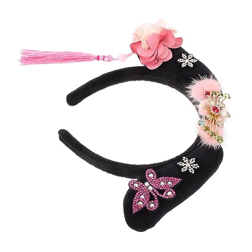 VICASKY Stirnband Haarschmuck Für Damen Dekorative Stirnbänder Zubehör Quasten Verknotet Haarbänder Für Damen Kopfbedeckung Kostüm Stirnbänder Erwachsene Haarreiber Rosa Zinklegierung von VICASKY