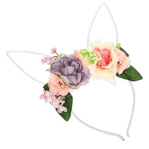 VICASKY Blumen-haarreif Mit Hasenohren Für Frauen Fest-stirnband Aus Hochwertigem Stoff Einteilige Blumendekoration Accessoire Für Feiertage Und Kostümpartys von VICASKY