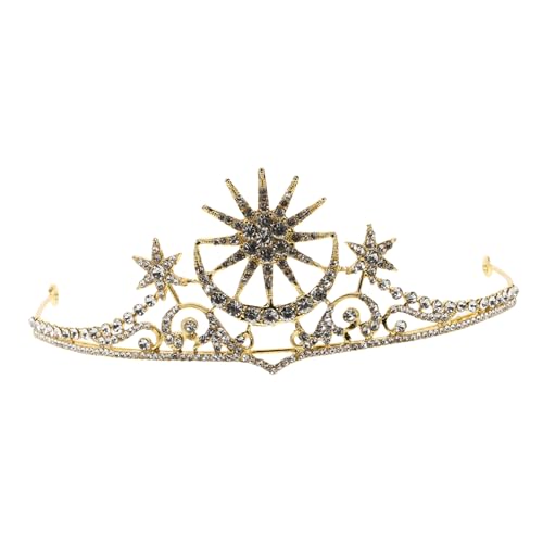 VICASKY Strass Kristallkrone Tiara Hochzeit Braut Diadem Stern Mond Design Party Haarreif für Damen Brautjungfern und Festliche Anlässe von VICASKY