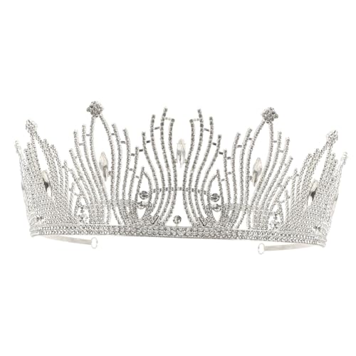 VICASKY Strass Krone Hochzeit Tiara aus Hochwertiger Zinklegierung Funkelnde Braut Haarschmuck für Damen und Prinzessinnen Stabiler Eleganter Kopfschmuck für Hochzeiten Geburtstage und von VICASKY