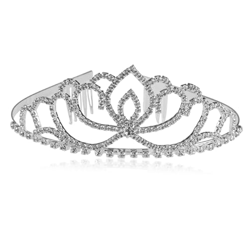 VICASKY Strass Stirnband in Silber Tiara Krone Für Hochzeit Bezauberndes Kopfschmuck Accessoire Mit Kämme Zum Halten Haarnadeln Nötig von VICASKY