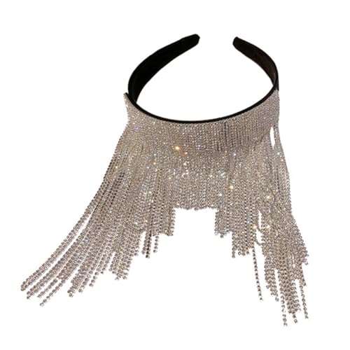 VICASKY Stylisches Damen Haarband mit Funkelnden Strasssteinen und Langen Quasten Eleganter Haarschmuck für Festliche Anlässe Bequemes Leichtes Stirnband für Kopfbedeckung von VICASKY