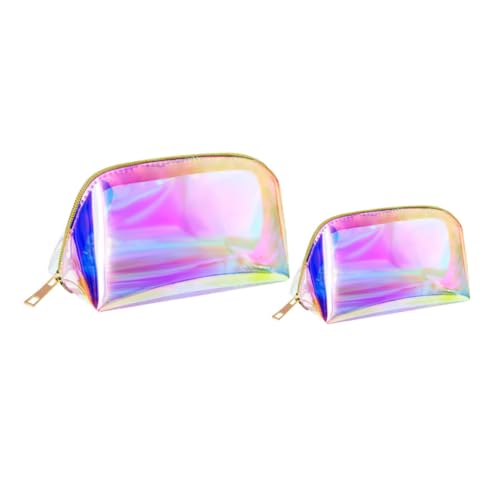 VICASKY TPU Kosmetiktasche 2 Stücke Transparent Tragbar Wasserfest Make Up Kulturbeutel für Reisen Fitnessstudio und Camping Kosmetik Organizer Tasche von VICASKY