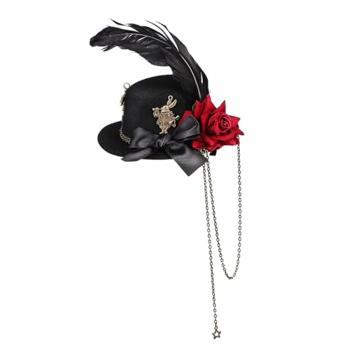 VICASKY Mini Hut Clip Für Frauen Mit Blumen Design Haarspangen Aus Metall Für Tea Party Hochzeit Geburtstag Blume Haar Accessoires von VICASKY