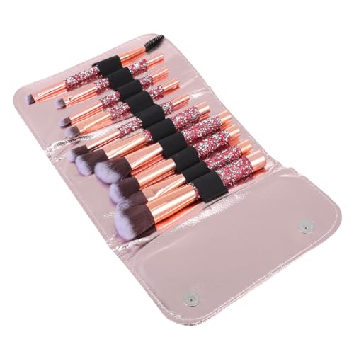 VICASKY Teiliges Make Up Pinselset mit Diamantbesatz Lange Griffe Dichte Borsten für Gesicht Blush Concealer Foundation Professionelle Schminkpinsel für Frauen Aufbewahrungstasche für von VICASKY