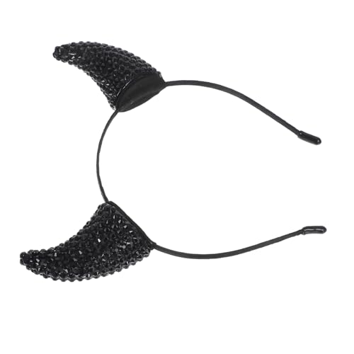 VICASKY Teufelshorn-stirnband Mit Dämonenhörnern Halloween-kopfbedeckung Kuhhorn-stirnbänder Teufelshörner-haarband Für Kostüme Funkelndes Stirnband Mit Strasssteinen von VICASKY