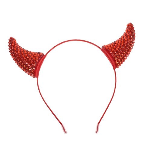 VICASKY Teufelshorn-stirnband Mit Strasssteinen Halloween-kopfbedeckung Dämonenhörnern-stirnband Für Kostüm-partys Cosplay-zubehör Partygeschenke von VICASKY