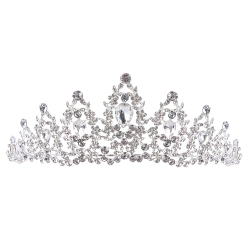VICASKY Tiara Krone Foto Requisiten Hochzeit Kopfschmuck Mode Kopfbedeckung Legierung Silber VICASKY Tiara Krone Foto Requisiten Hochzeit Kopfschmuck Mode Kopfbedeckung Legierung Silber von VICASKY