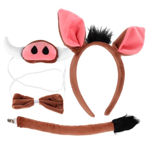 VICASKY Tier Kostümset Für Junge Mädchen Tierische Ohr Nasenreihe Fliege Und Niedliches Cosplay Zubehör Für Partys Und Fotos Veranstaltungen von VICASKY