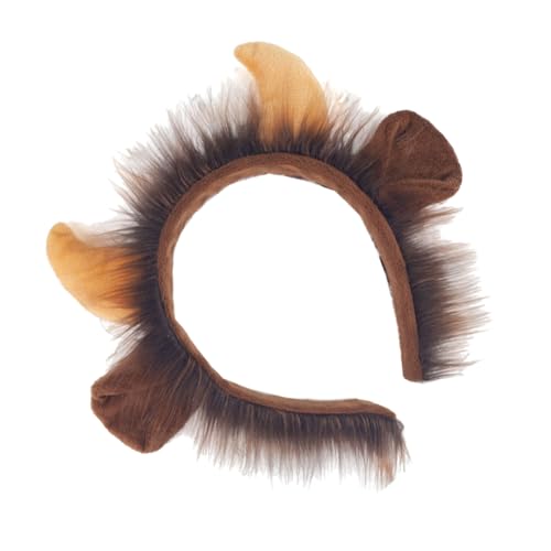 VICASKY Ochsenhorn Stirnband Aus Tierhorn Damen Tierkopf Kopfschmuck Für Party Cosplay Und Foto-requisiten Horn Stirnband Für Erwachsene von VICASKY