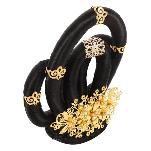 VICASKY Traditioneller Chinesischer Haarknoten Chignon Haarteil Cosplay Perücke Leichtes Integriertes Design für Theater Film Bühnenauftritte Damen Haarschmuck von VICASKY