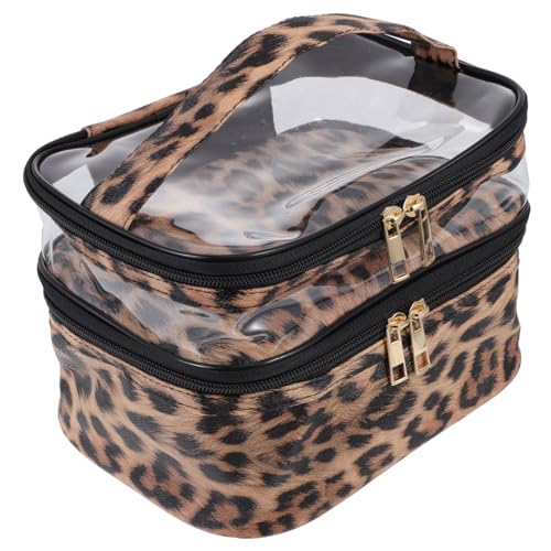 VICASKY Transparente Doppellagige PVC Kosmetiktasche mit Großem Fassungsvermögen wasserdichte Kulturbeutel für Reisen Multifunktionale Make Up Tasche mit Stabilem Reißverschluss für Damen von VICASKY