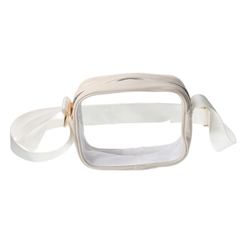 VICASKY Transparente Kleine Umhängetasche Klarer Clutch mit Kartenfach für Damen Sportveranstaltungen Festivals Geeignet Leichte Durchsichtige Schultertasche Weiß von VICASKY