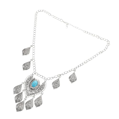 VICASKY Türkisfarbener Stirnketten-kopfschmuck Mit Strassquasten Brautschmuck Zum Tanzen von VICASKY