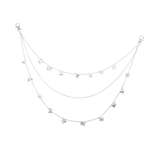 VICASKY Unisex Schmetterling Mehrzweck Hosenkette Aus Metall – Punk Taillenkette Für Jeans - Gothic Style - Dekorative Geldbörse Kette in Weiß Modische Multi Layer Kette Für Frauen VICASKY Unisex Schmetterling Mehrzweck Hosenkette Aus Metall – Punk Taillenkette Für Jeans - Gothic Style - Dekorative Geldbörse Kette in Weiß Modische Multi Layer Kette Für Frauen von VICASKY