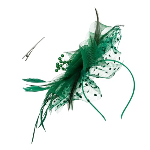 VICASKY Vielseitiger Party Kopfschmuck Netzstoff Haarband mit Perlen Strapazierfähig und Modisch Geeignet für Halloween Hochzeit und Cocktailpartys Damen Haarschmuck in von VICASKY