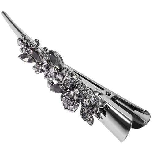 VICASKY Vintage Blumenhaarnadel Haarklammer Entenclips ausgefallene Clips für Frauen Haarspangen für Damen haarschmuck Haarspangen mit Strasssteinen Haarspange mit Strass Metall Grau VICASKY Vintage Blumenhaarnadel Haarklammer Entenclips ausgefallene Clips für Frauen Haarspangen für Damen haarschmuck Haarspangen mit Strasssteinen Haarspange mit Strass Metall Grau von VICASKY