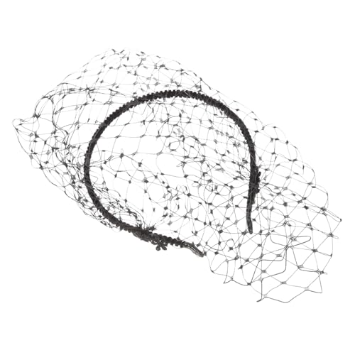VICASKY Vintage Haarnetz Stirnband Schwarz Mesh Haarschmuck Damen Elegant Leichtes Kopfschmuck für Alltag Geburtstag Halloween von VICASKY