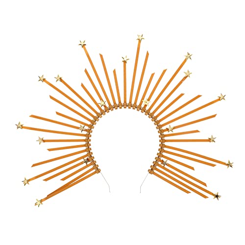 VICASKY Vintage Haarreif Damen Stirnband mit Goldenen Sternen für Halloween und Partys Einzigartiger Haarschmuck für Cosplay und Feierlichkeiten von VICASKY