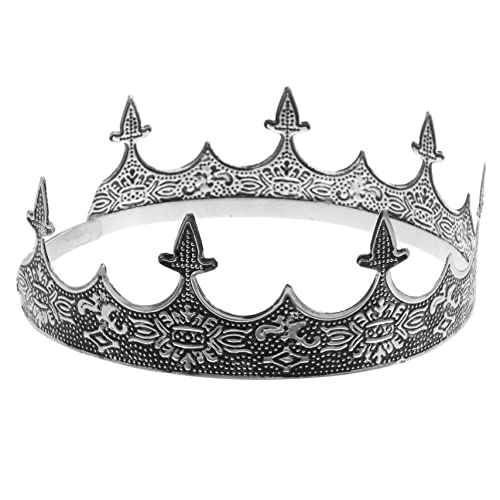 VICASKY Vintage Metallkrone für Herren Verstellbar Robuste Königskrone für Bühnenauftritte Party und Kostümzubehör Auffälliges Herren Haarschmuck für Weihnachten Hochzeit Theater und von VICASKY