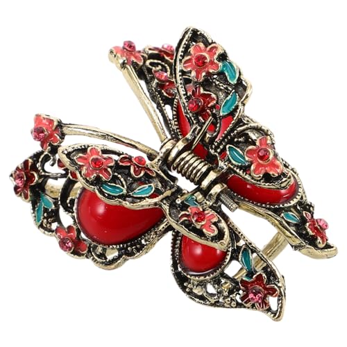 VICASKY Vintage Schmetterlings Haarspange aus Metall mit Kristallverzierungen Retro Haarklammer für Damen für Hochzeiten und Partys Rot Haaraccessoires für und Mädchen VICASKY Vintage Schmetterlings Haarspange aus Metall mit Kristallverzierungen Retro Haarklammer für Damen für Hochzeiten und Partys Rot Haaraccessoires für und Mädchen von VICASKY
