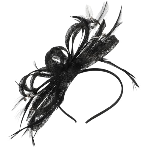 VICASKY Vintage Schwarzes Organza Haarschmuck mit Strasssteinen Haaraccessoire für Hochzeiten Partys und Cosplay Vielseitig Einsetzbar als Stirnband oder Kopfschmuck von VICASKY