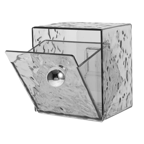 VICASKY Wandmontierte Aufbewahrungsbox für Kosmetikprodukte Staubdichter Organizer mit Flip Top für Baumwollpads Tupfer und Lippenstifte Eleganter Schönheitsspeicher für Ihr von VICASKY