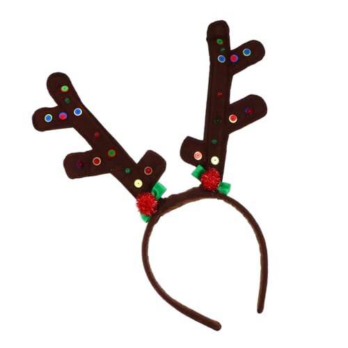 VICASKY Weihnachten Cosplay Geweih Haarreif Für Erwachsene Lustige Weihnachtskopfbedeckung Für Festlichkeiten Und Robuster Und Bequemer Sitz Für Familienfeiern Und Partys von VICASKY