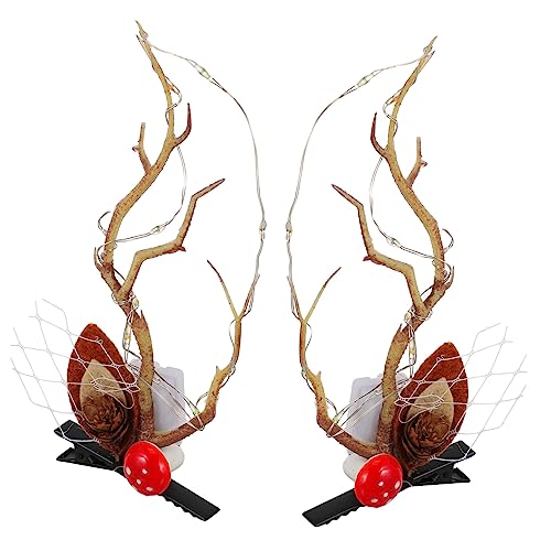VICASKY Leuchtende Weihnachts Haarspange Mit Elchgeweih Rentiergeweih Haarnadel Festliches Zubehör Für Damen Und Mädchen Für Weihnachten Partys Und Cosplay Süße Haarspange Mit von VICASKY