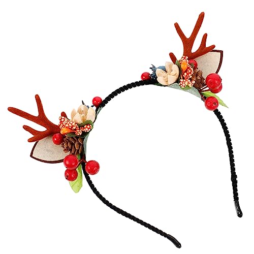VICASKY Weihnachts Rentier Geweih Haarreif Festlicher Haarschmuck für Damen Mädchen Passend Cosplay Foto Requisite Accessoire von VICASKY