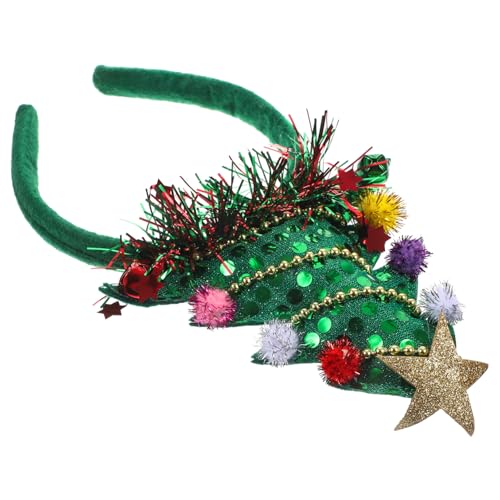 VICASKY Weihnachtsbaum Stirnband mit Glocke Damen Xmas Party Haarreif Dekoratives Festliches Kopfband für Weihnachten Karneval Kostüm und Feier von VICASKY