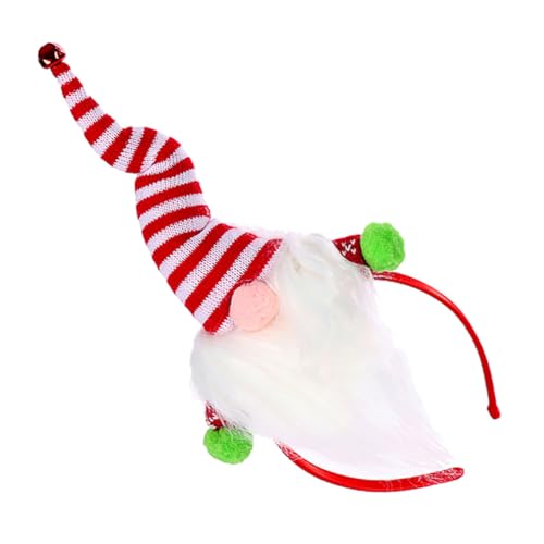 VICASKY Weißer Weihnachts Stirnband Haarreif mit Lustiger Bart Dekoration Hautfreundlich Wiederverwendbar Bequem für Festliches Haaraccessoire für Weihnachtsfeiern von VICASKY