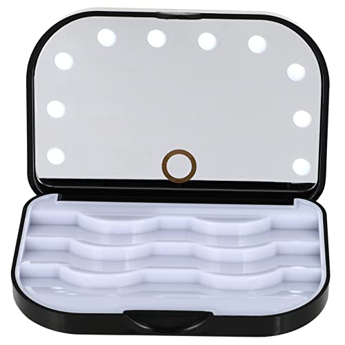 VICASKY Wimpernaufbewahrungsbox Mit LED Spiegel Falsche Wimpern Organizer Für Reisen Dating Und Büro Leichtgewichtige Lash Halterung Schützt Vor Beschädigung von VICASKY
