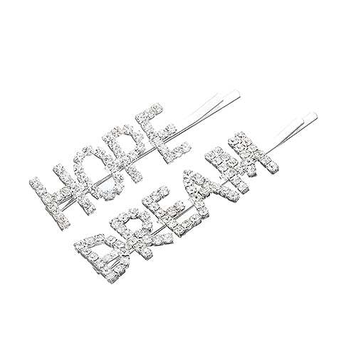 VICASKY Word Letter Haarklammern mit Strasssteinen Silberne Haarspangen aus Langlebiger für Damen Vielseitiges Haarschmuck Accessoire für Partys Hochzeiten und Alltag Eleganter Frisuren von VICASKY