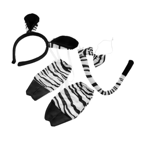 VICASKY Zebra-stirnband Und -set Für Tierkostüm-accessoires Karneval Halloween Festivals Und Kostümpartys Tier-anziehsachen Für Erwachsene Kawaii-design von VICASKY