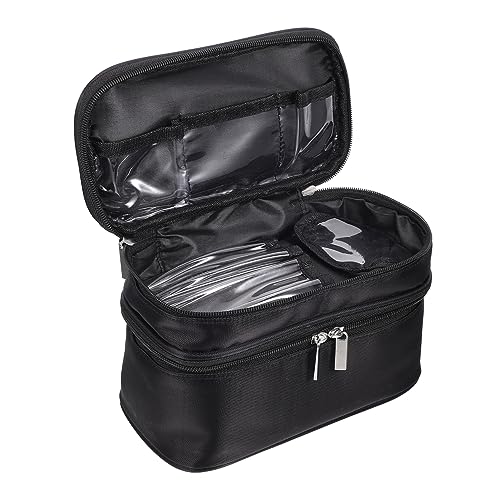 VICASKY Zweilagige Kosmetiktasche Mit Großer Kapazität Reise-kulturtasche Aus Hochwertigem Material Tragbarer Schminkbeutel Für Damen Kosmetikaufbewahrungstasche Für Reisen Und von VICASKY