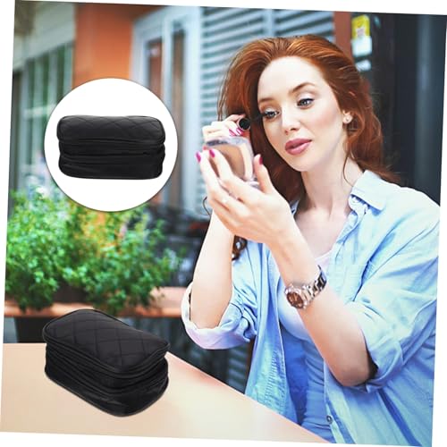 VICASKY wasserdichte Kosmetiktasche Damen Großes Fassungsvermögen Doppelter Nylon Kulturbeutel Make Up Organizer Leicht Reise Make Up Tasche mit Mehreren Fächern für Lippenstift Pinsel von VICASKY