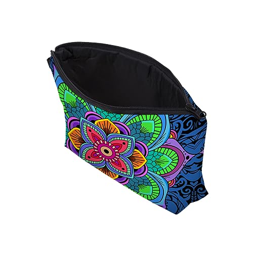 VICASKY wasserdichte Kosmetiktasche Mit Reißverschluss Große Make-up Tasche Im Blumendruck Für Damen Und Mädchen Für Reisen Und Tägliche Nutzung von VICASKY