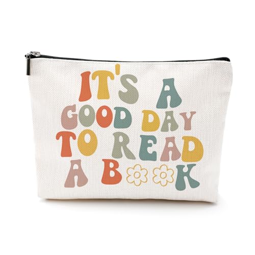 Kosmetiktasche mit Aufschrift "It's Good Day to Reader", für Buchliebhaber, Buchgeschenke, Leser, Bibliothek, Make-up-Tasche, inspirierende Geschenke für Frauen, Schwester, Freundin, Lehrer, von VICBOU