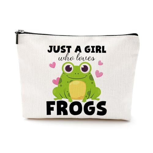 VICBOU Kosmetiktasche für Damen, Teenager, Mädchen, GirlFrog, 9.7 x 7 inch von VICBOU