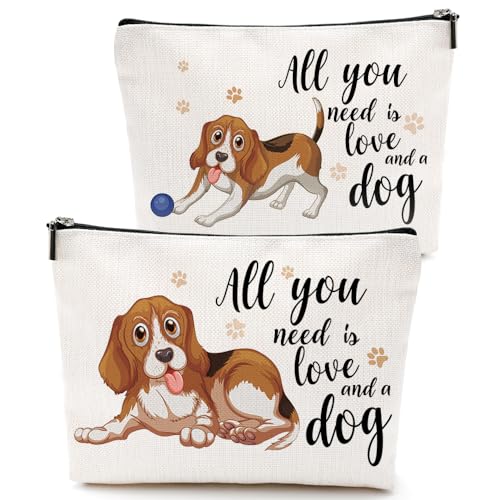 VICBOU Kosmetiktasche für Damen, Teenager, Mädchen, LoveADog, 9.7 x 7 inch von VICBOU