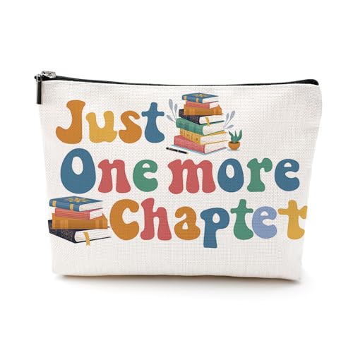 VICBOU Kosmetiktasche mit Aufschrift "One More Chapter", Geschenk für Buchliebhaber, Buchgeschenke, Leser, Bibliothek, Make-up-Tasche, inspirierende Geschenke für Frauen, Schwester, Freund, BFF, von VICBOU