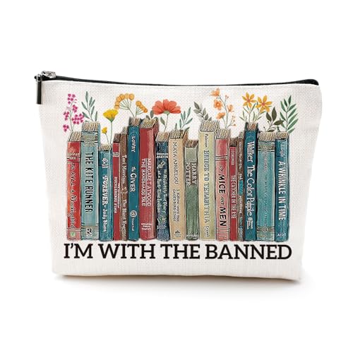 VICBOU Kosmetiktasche mit Blumenmuster, Buchliebhaber, Buchgeschenke, Buchgeschenke, Leser, Bibliothek, Make-up-Tasche, inspirierende Geschenke für Frauen, Schwester, Bibliothekar, Bücherwurm, von VICBOU