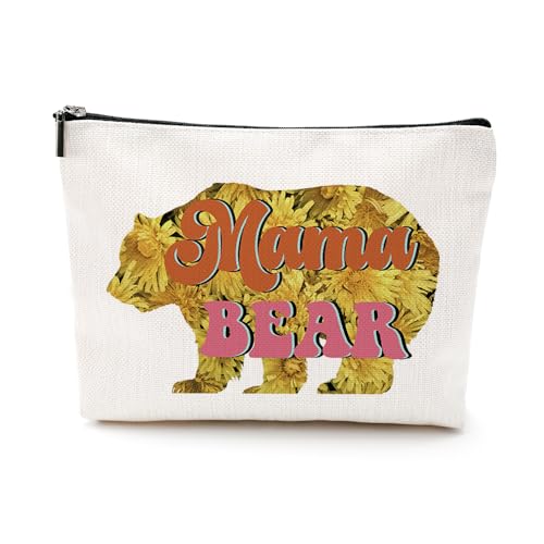 VICBOU Kosmetiktasche mit Retro-Blume, Muttertagsgeschenk, Geburtstagsgeschenk, Make-up-Tasche, Kosmetiktasche für Frauen, Mutter, Oma, MamaBear, 9.7 x 7 inch VICBOU Kosmetiktasche mit Retro-Blume, Muttertagsgeschenk, Geburtstagsgeschenk, Make-up-Tasche, Kosmetiktasche für Frauen, Mutter, Oma, MamaBear, 9.7 x 7 inch von VICBOU