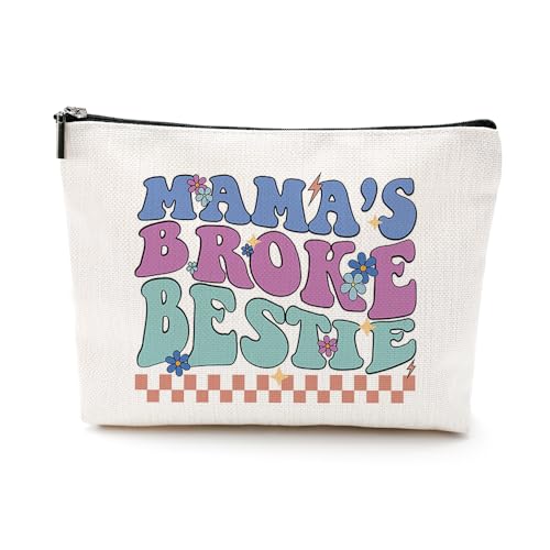 VICBOU Kosmetiktasche mit Retro-Blume, Muttertagsgeschenk, Geburtstagsgeschenk, Make-up-Tasche, Kosmetiktasche für Frauen, Mutter, Oma, MamaBestie, 9.7 x 7 inch VICBOU Kosmetiktasche mit Retro-Blume, Muttertagsgeschenk, Geburtstagsgeschenk, Make-up-Tasche, Kosmetiktasche für Frauen, Mutter, Oma, MamaBestie, 9.7 x 7 inch von VICBOU