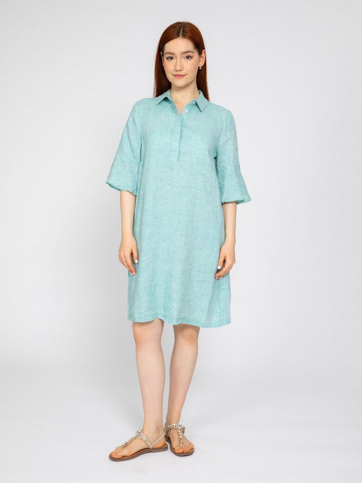 VICCI Germany Blusenkleid aus Melange-Leinen mit seitlichen Nahteingrifftaschen von VICCI Germany