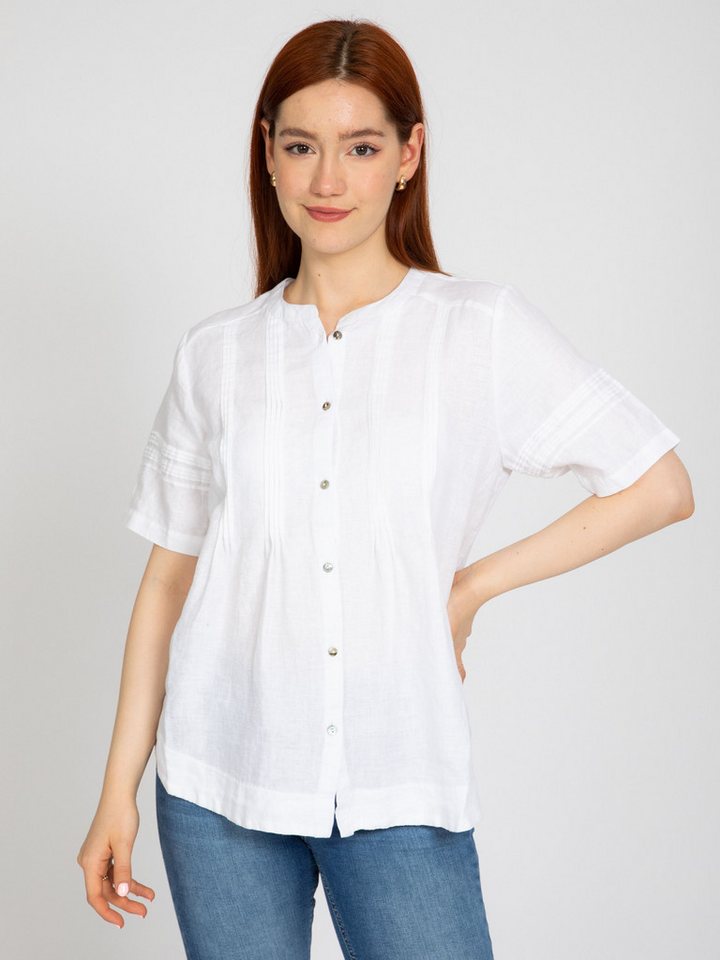 VICCI Germany Kurzarmbluse (1-tlg) aus Leinen mit Biesen von VICCI Germany