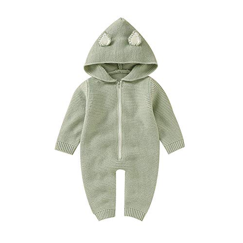 VICROAD Baby Strampler mit Kapuze für Neugeborene Mädchen Jungen Einteiler Warm Pullover Reißverschluss Overall von VICROAD